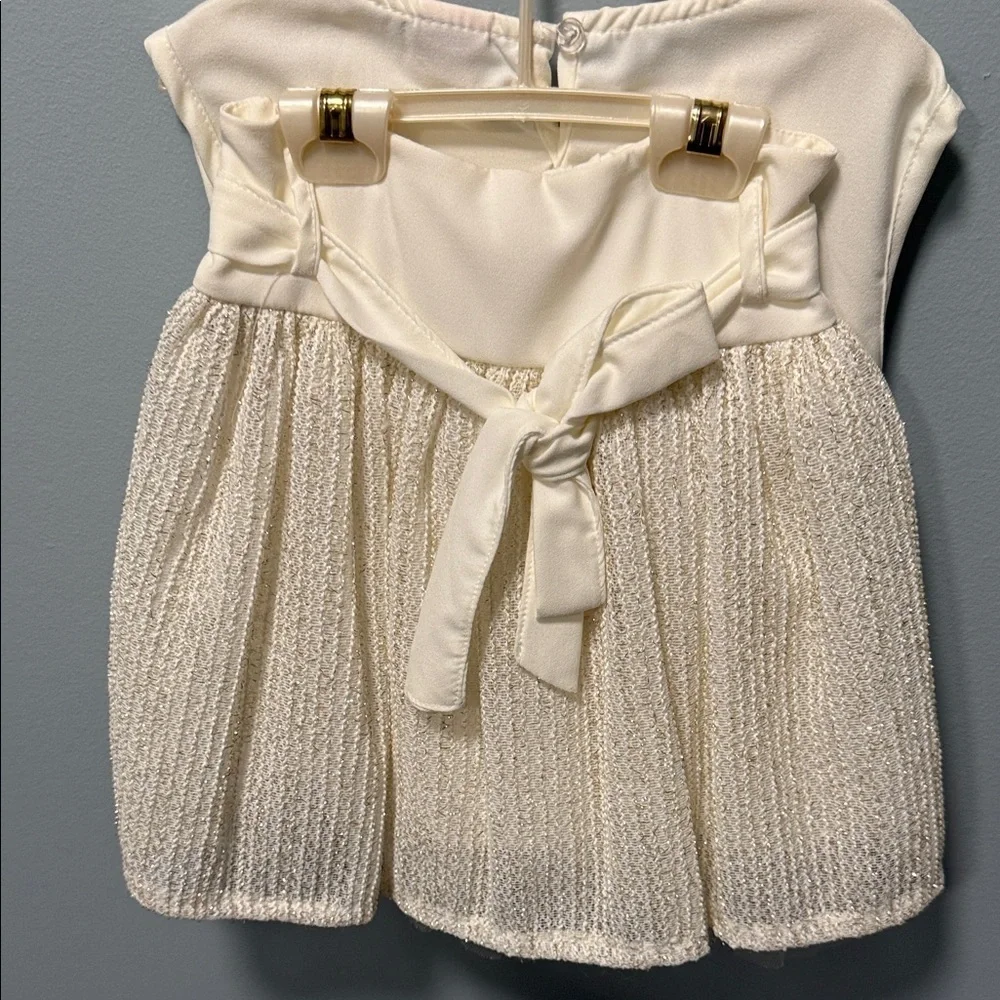 Mia Sue Cream Quilted Jacket with Flower Accent for kids